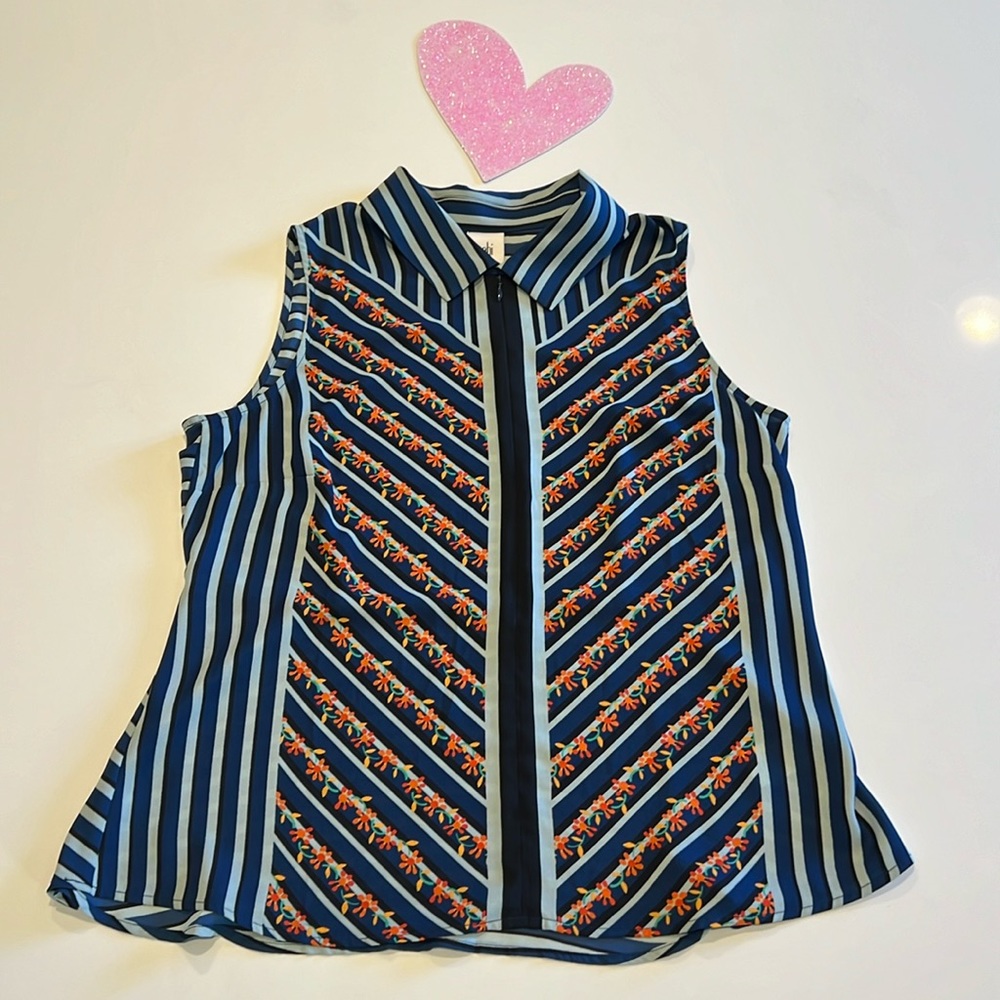Cabi Chevron Sleeveless Top Size M (NWOT)